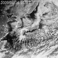 気象衛星可視画像：1月16日10時