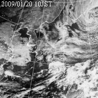 気象衛星可視画像：1月20日10時