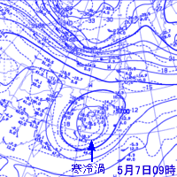 5月7日09時500hPa高層天気図