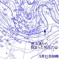 5月31日09時500hPa高層天気図