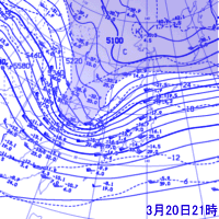 3月20日21時の500hPa面高層天気図