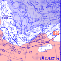 3月20日21時の850hPa面高層天気図