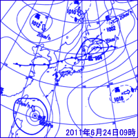 6月24日09時の地上天気図