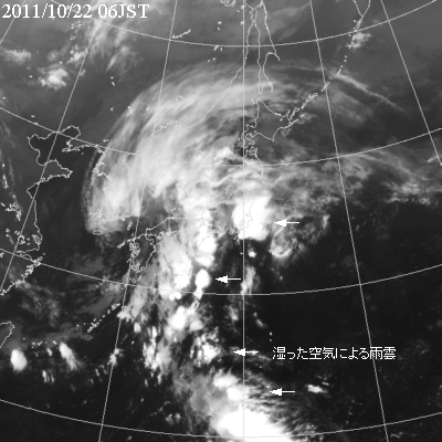 10月22日06時の気象衛星赤外画像