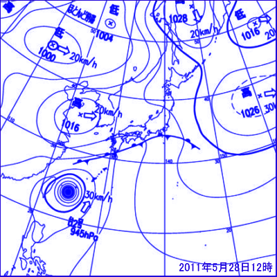 5月28日12時の地上天気図