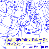 1月23日09時の地上天気図