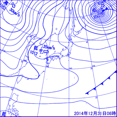 2014年12月31日06時の地上天気図