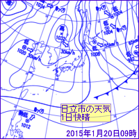 2015年1月20日09時の地上天気図