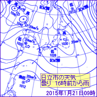 2015年1月21日09時の地上天気図