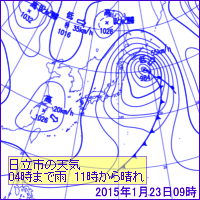 2015年1月23日09時の地上天気図