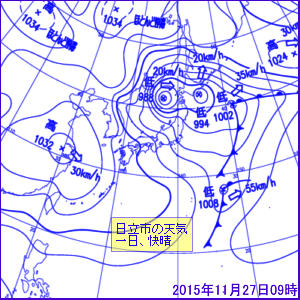 2015年11月27日09時の地上天気図