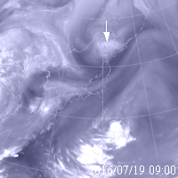 2016年7月19日09時の気象衛星水蒸気画像