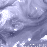 2016年7月20日09時の気象衛星水蒸気画像