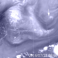 2016年7月21日09時の気象衛星水蒸気画像