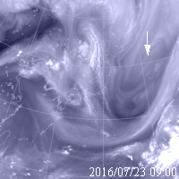 2016年7月23日09時の気象衛星水蒸気画像
