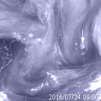 2016年7月24日09時の気象衛星水蒸気画像