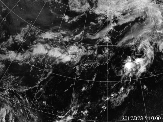2017年7月15日10時の気象衛星可視画像