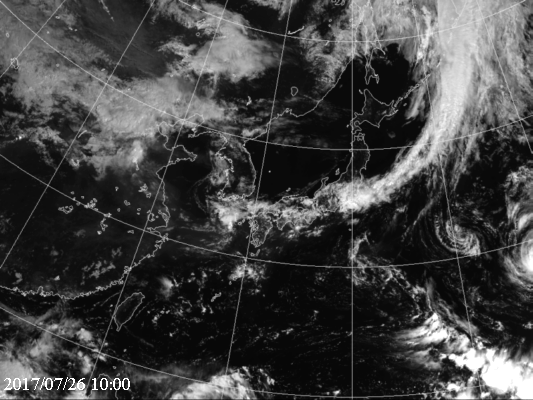 2017年7月26日10時の気象衛星可視画像