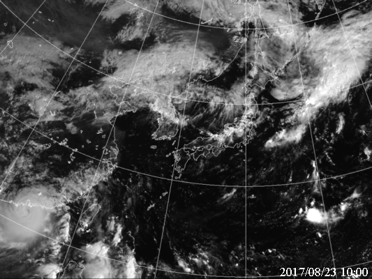 2017年8月23日10時の気象衛星可視画像