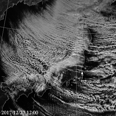 2017年12月27日12時の気象衛星可視画像