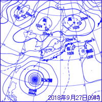 2018年9月27日09時の地上天気図