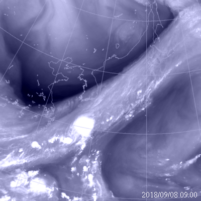 2018年9月8日09時の気象衛星水蒸気画像