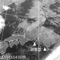 2018年11月24日03時00分の気象衛星赤外画像
